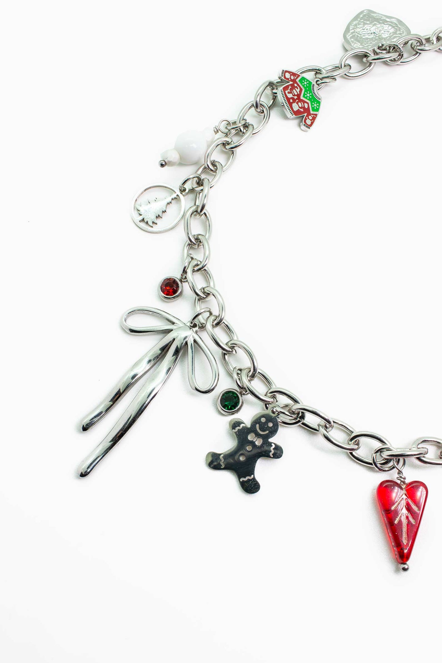 Náhrdelník s mašlí a vánočními přívěsky