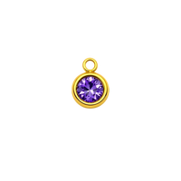 Přívěsek Birthstone Ryby na náramek i řetízek - Zlatá