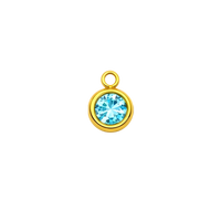 Přívěsek Birthstone Vodnář na náramek i řetízek - Zlatá