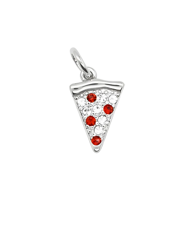 Přívěsek pizza se zirkony - Stříbrná