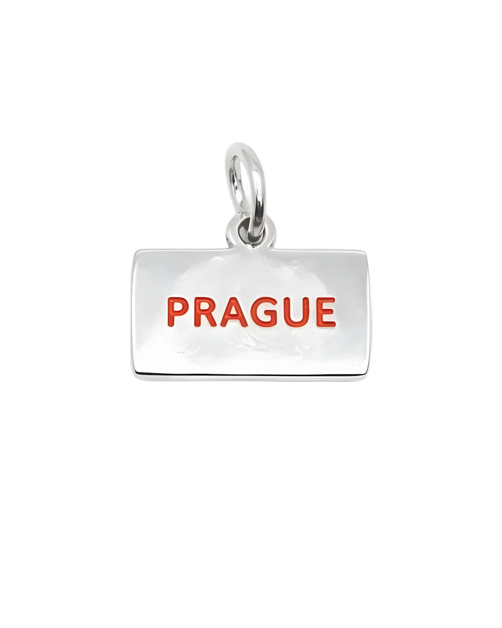 Přívěsek Prague červený nápis na náramek i řetízek