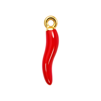 Přívěsek Chilli na náramek i řetízek - zlatá-červená velká