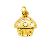 Přívěsek Cupcake na náramek i řetízek - Zlatá