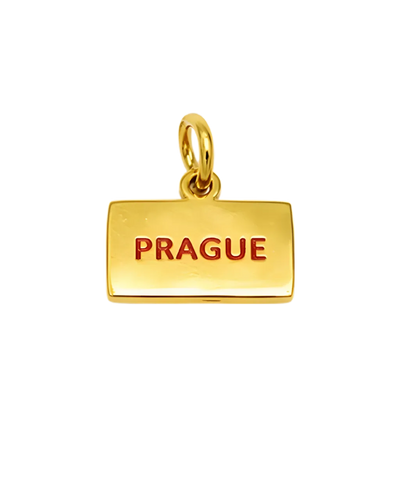 Přívěsek Prague červený nápis na náramek i řetízek