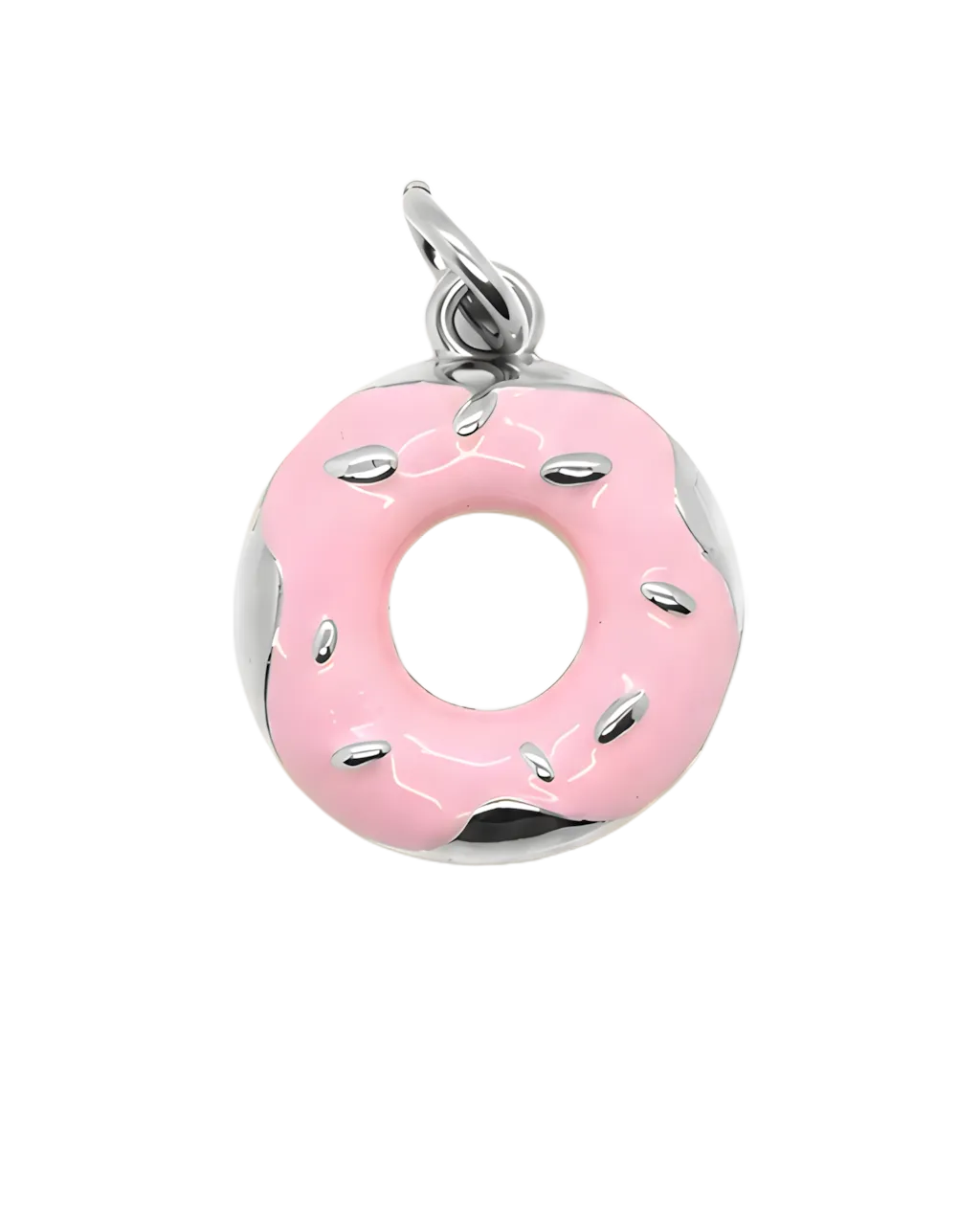 Přívěsek Růžový donut na náramek i řetízek