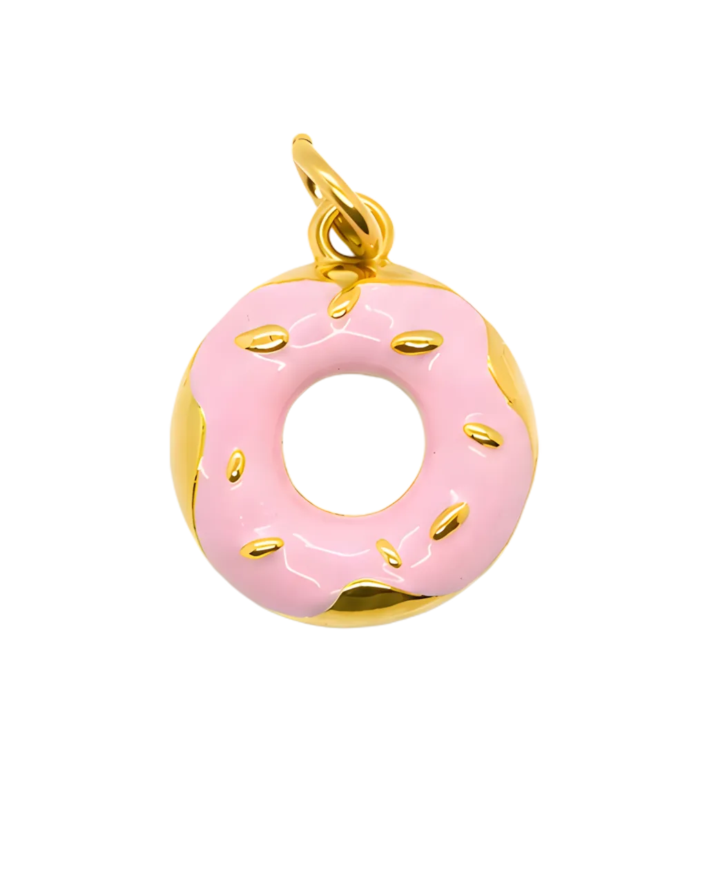 Přívěsek Růžový donut na náramek i řetízek